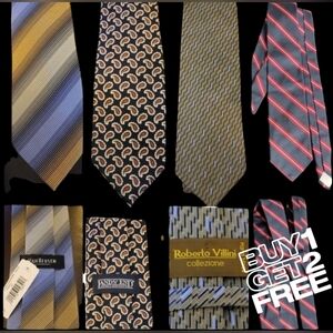 BUNDLE 4 Designer Ties Roberto Villini‎ Lands End NWT